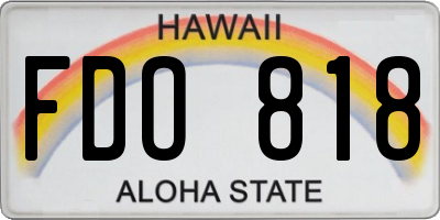 HI license plate FDO818