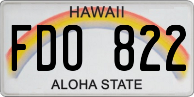 HI license plate FDO822