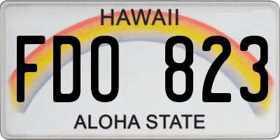 HI license plate FDO823
