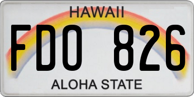 HI license plate FDO826