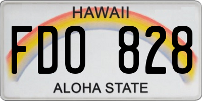 HI license plate FDO828