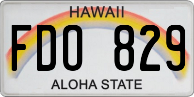 HI license plate FDO829