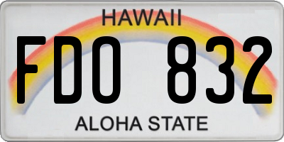 HI license plate FDO832