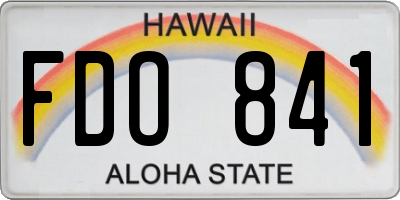 HI license plate FDO841
