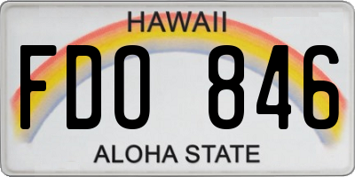 HI license plate FDO846