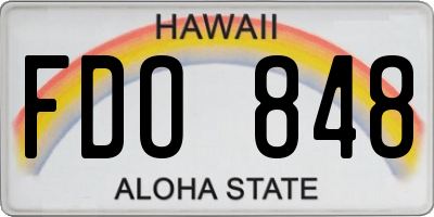 HI license plate FDO848