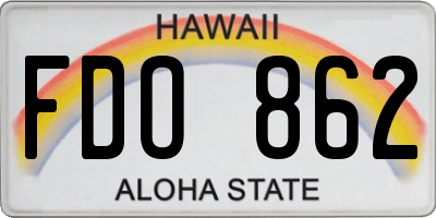 HI license plate FDO862