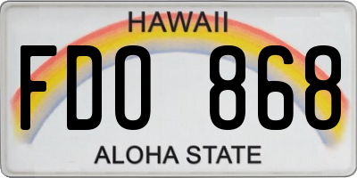 HI license plate FDO868