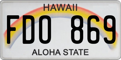 HI license plate FDO869