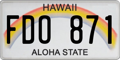 HI license plate FDO871