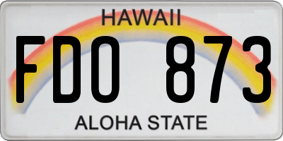 HI license plate FDO873