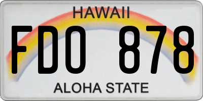 HI license plate FDO878