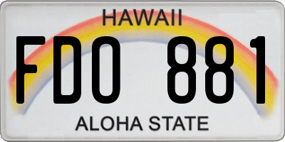 HI license plate FDO881