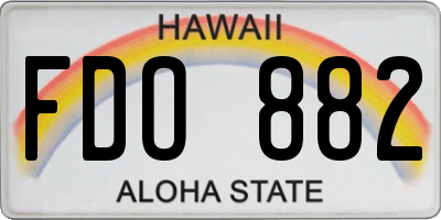HI license plate FDO882
