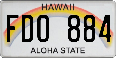 HI license plate FDO884
