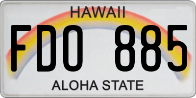 HI license plate FDO885