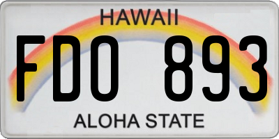 HI license plate FDO893