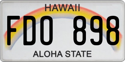 HI license plate FDO898