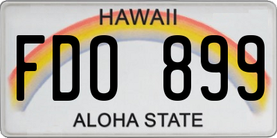 HI license plate FDO899