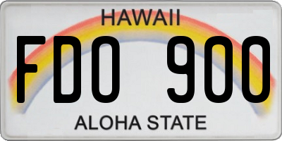 HI license plate FDO900