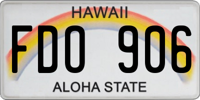 HI license plate FDO906