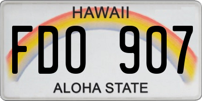 HI license plate FDO907