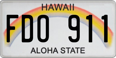HI license plate FDO911