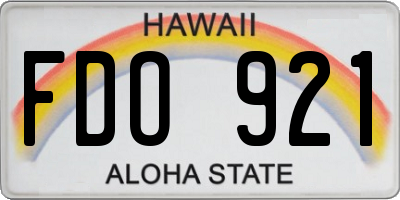 HI license plate FDO921