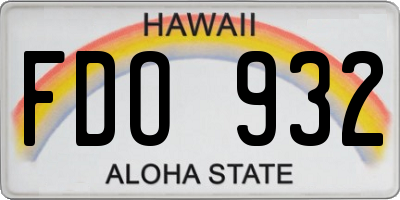 HI license plate FDO932