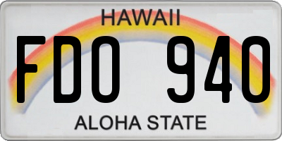 HI license plate FDO940