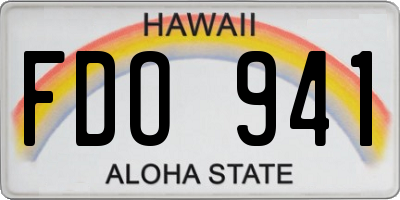 HI license plate FDO941