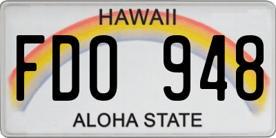 HI license plate FDO948