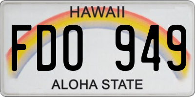 HI license plate FDO949