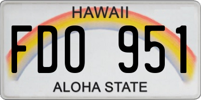 HI license plate FDO951