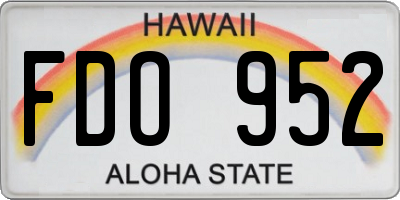 HI license plate FDO952