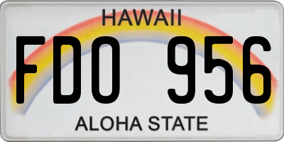 HI license plate FDO956