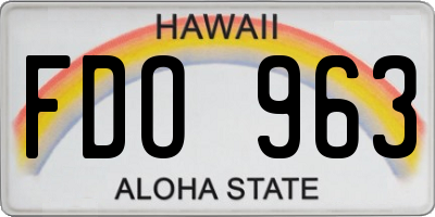HI license plate FDO963