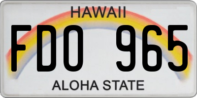 HI license plate FDO965