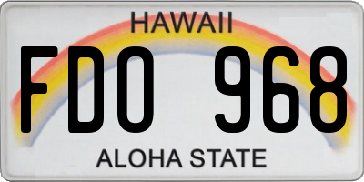 HI license plate FDO968