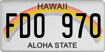 HI license plate FDO970