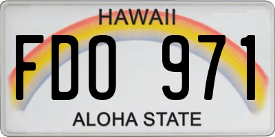 HI license plate FDO971
