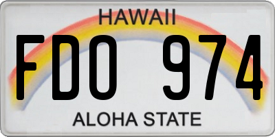 HI license plate FDO974
