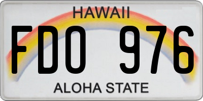 HI license plate FDO976