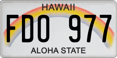 HI license plate FDO977