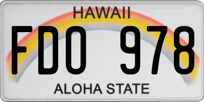 HI license plate FDO978