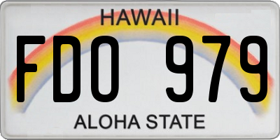 HI license plate FDO979