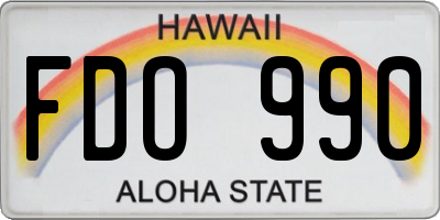 HI license plate FDO990