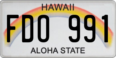 HI license plate FDO991