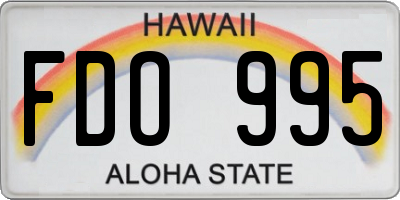 HI license plate FDO995