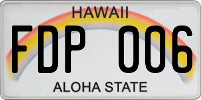 HI license plate FDP006